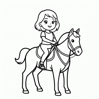 Barbie No Cavalo para colorir