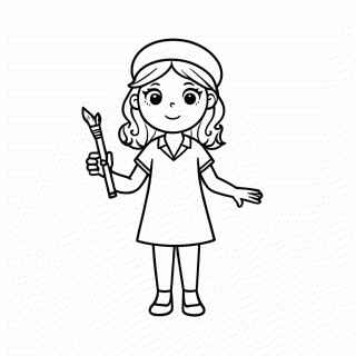 Barbie Pintora para colorir