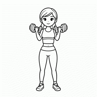 Barbie Roupa Academia para colorir
