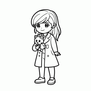 Barbie Veterinaria para colorir