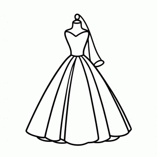 Vestido De Noiva Barbie — Barbie para Colorir