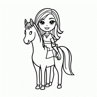 Barbie Com Cavalo para colorir