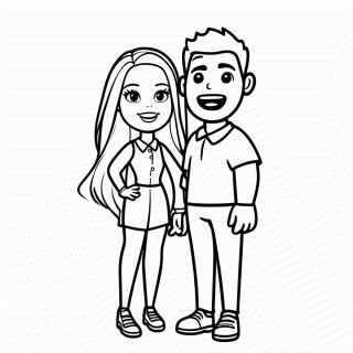 Barbie Com Ken para colorir