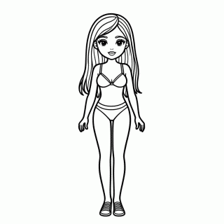 Barbie Praia Biquini para colorir