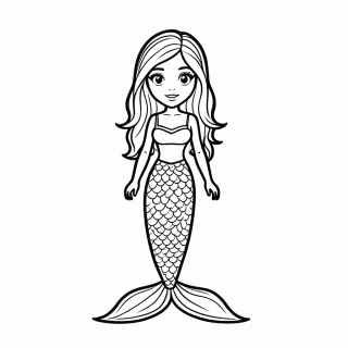 Barbie Sereia Cauda para colorir