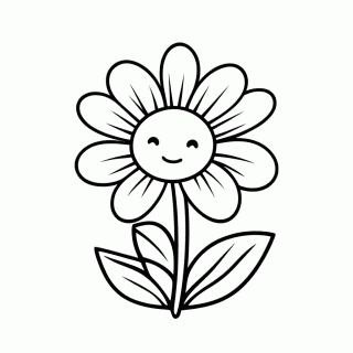 Flor Grande — Desenhos para Colorir para Bebês