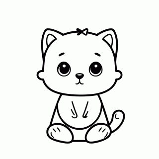 Gato Bebe para colorir