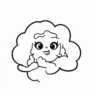 Nuvem Fofa para colorir