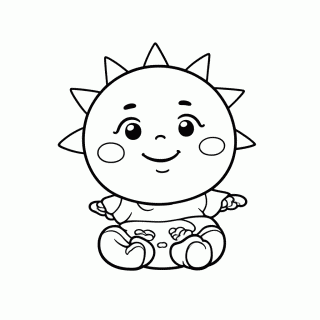 Sol Sorridente para colorir