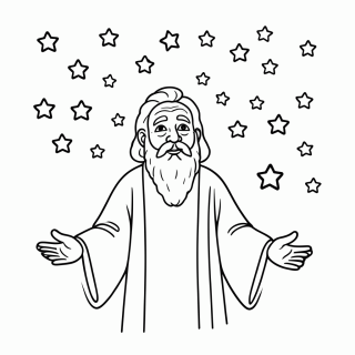 Abraão e as Estrelas para colorir