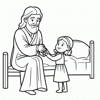 A Filha de Jairo para colorir
