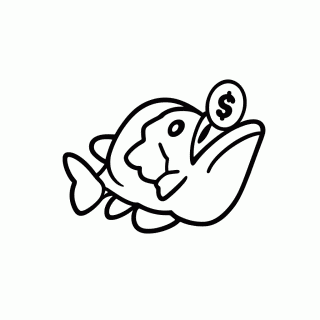 O Peixe com a Moeda para colorir