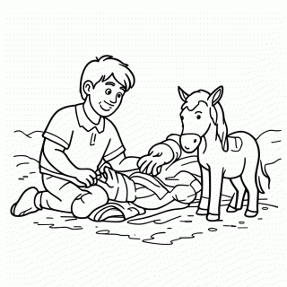 O Bom Samaritano para colorir
