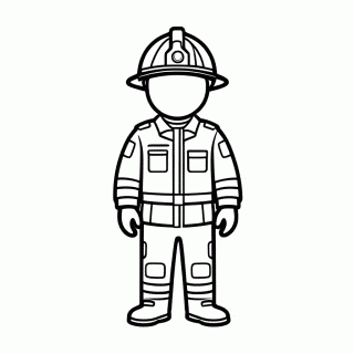 Bombeiro Uniforme Capacete — Bombeiros e Policia para Colorir