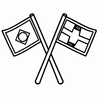 Bandeiras Cruzadas Brasil x Noruega para Colorir para colorir