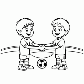Aperto de Mãos Brasil x Noruega (Fair Play) para Colorir para colorir
