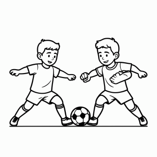 Disputa de Bola Brasil x Noruega para Colorir — Brasil x Noruega para Colorir