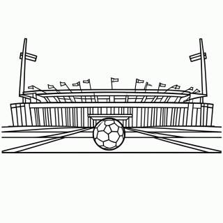 Estádio das Oitavas (e da Final) para Colorir — Brasil x Noruega para Colorir