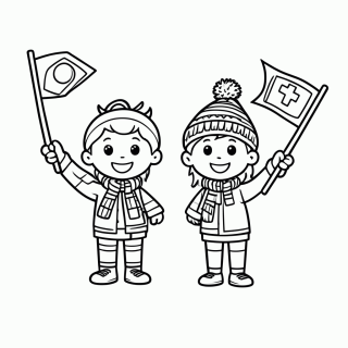 Torcedores Brasil x Noruega para Colorir para colorir