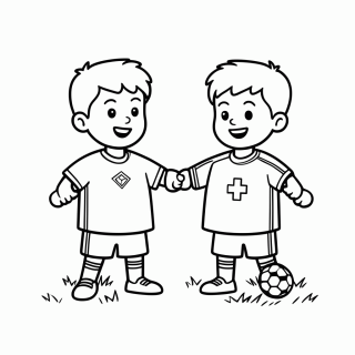 Troca de Camisas Brasil x Noruega para Colorir para colorir