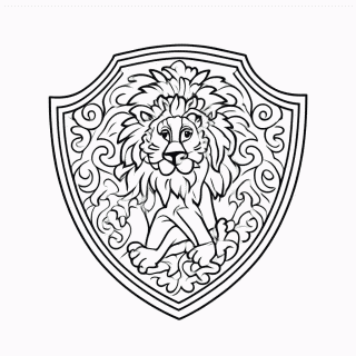 Escudo Rei Leao para colorir