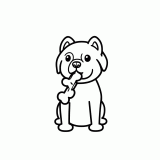 Cachorro Com Osso para colorir