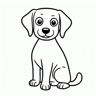 Labrador Amarelo para colorir