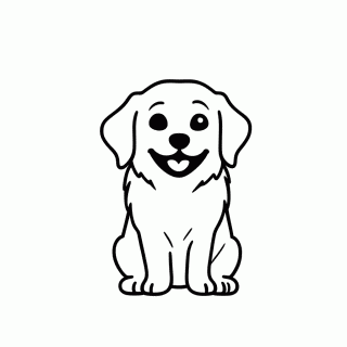 Golden Retriever Feliz para colorir