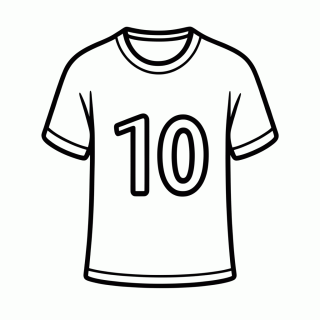 Camisa 10 de Frente para colorir