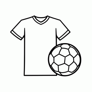 Camisa com Bola para colorir