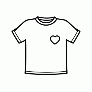 Camisa com Coração do Brasil para colorir