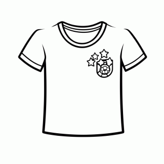 Camisa com Escudo e Estrelas para colorir