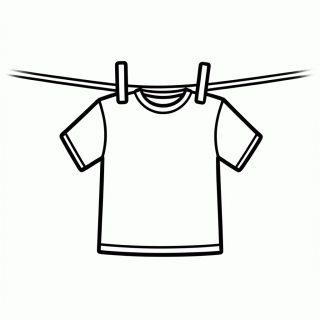 Camisa no Varal para colorir