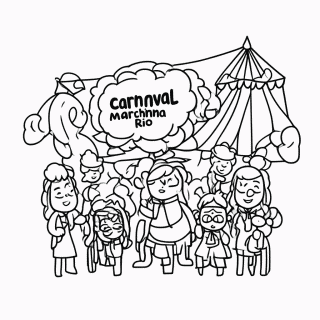 Carnaval — Marchinha Rio para colorir