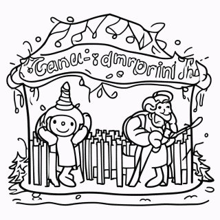 Carnaval — Tamborim para colorir
