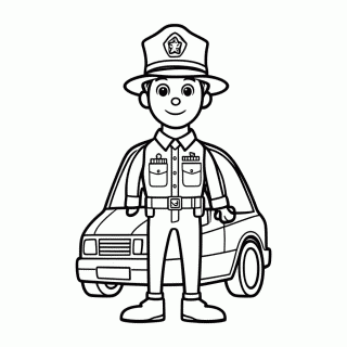 Sheriff Policia Carros — Carros Disney para Colorir
