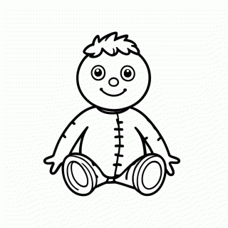 Boneco de Pano Falante para colorir