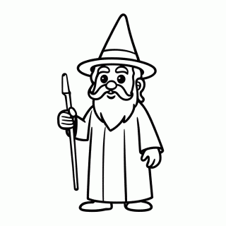 Mago Velho para colorir