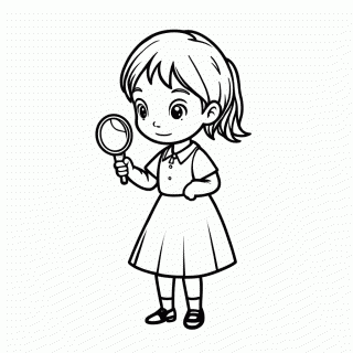 Menina Curiosa para colorir
