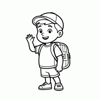 Menino Aventureiro para colorir
