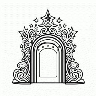 Porta Mágica para colorir