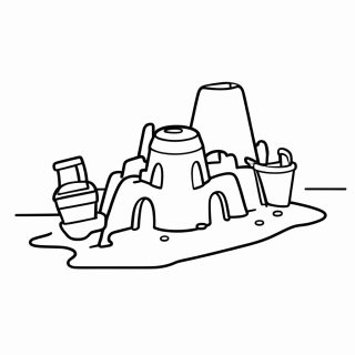 Castelo de Areia para colorir