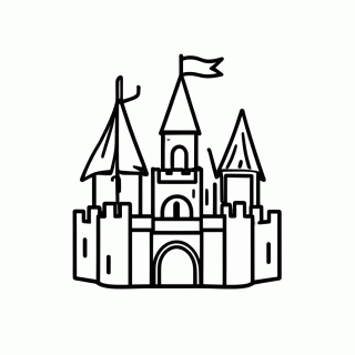Castelo de Princesa para colorir