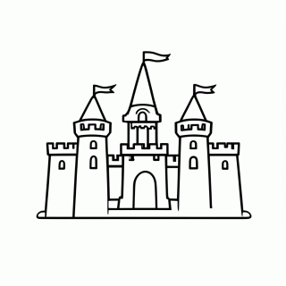 Castelo Medieval para colorir