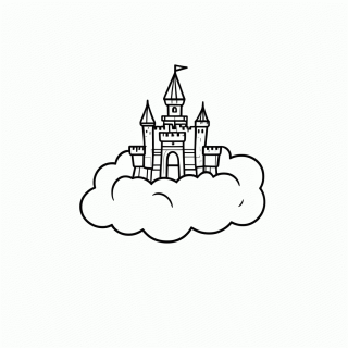 Castelo nas Nuvens para colorir