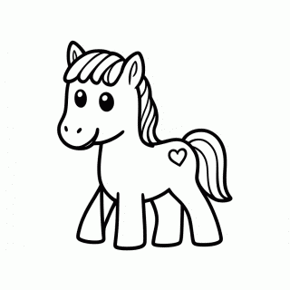 Cavalinho Branco Com Coracao para colorir