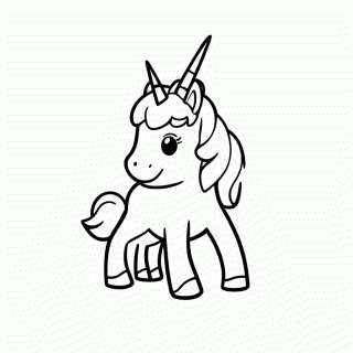 Unicornio Com Chifre Magico — Cavalinhos Fofos para Colorir