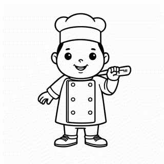 Chef de Cozinha Estrelado para colorir