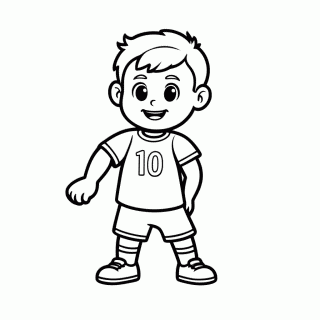 Jogador(a) de Futebol Número 10 para colorir