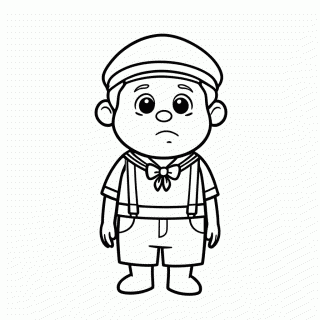 Menino Bochechudo para colorir